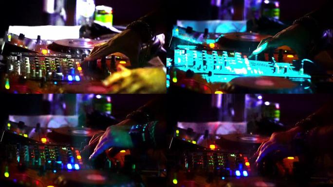 节目主持人在演唱会上混合歌曲。