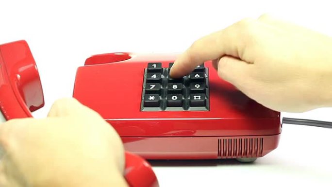 旧的红色电话机红色电话机