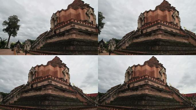 泰国旅游视频。古代佛教寺庙遗址。契迪龙寺