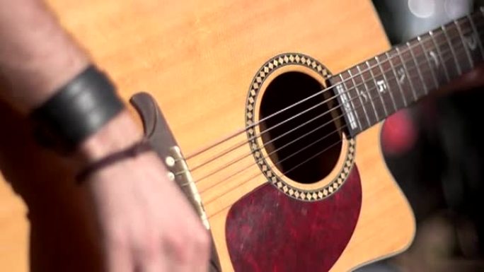 弹吉他手指技法演出演唱视频素材