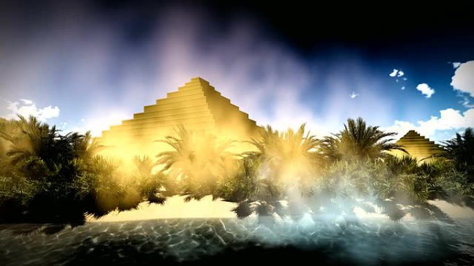 沙漠上的古代金字塔