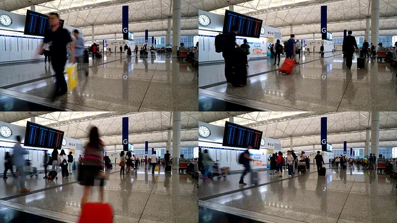 香港机场拥挤的人香港机场拥挤