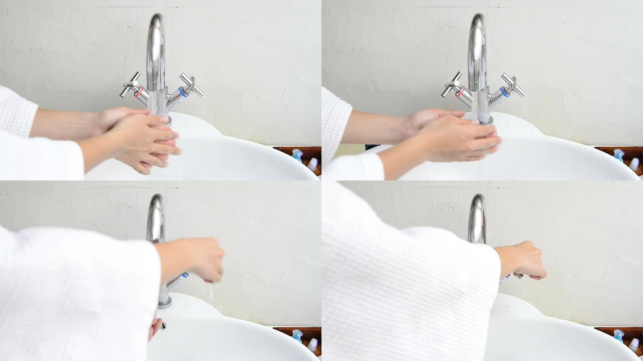 洗手洗手特写视频素材