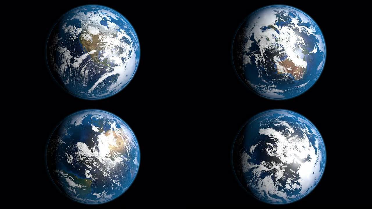 4K: 地球科技地球旋转地球