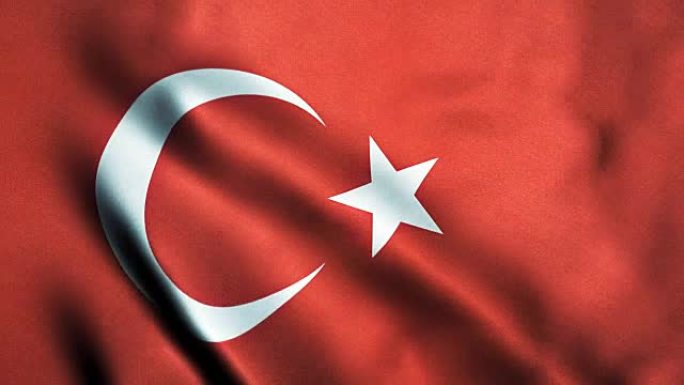 带有纹理和光泽的循环土耳其国旗