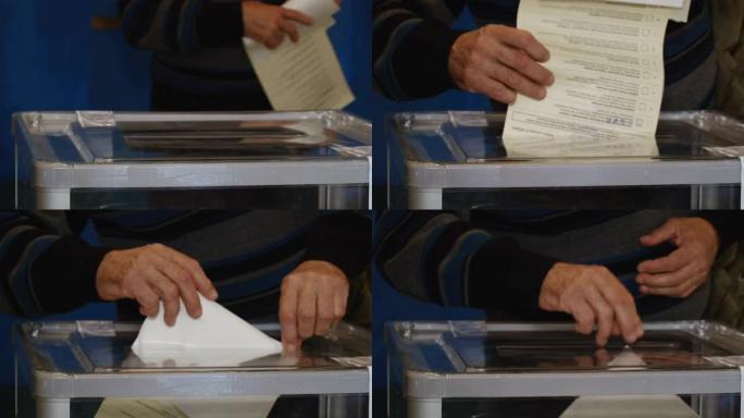 选民投票外国人投票投票箱拍摄