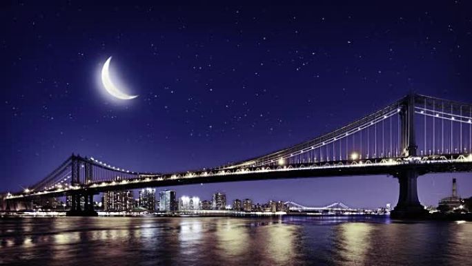 纽约之夜夜景唯美流星