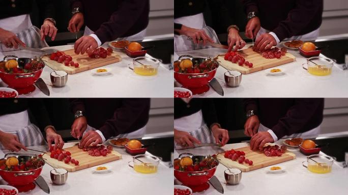 做沙拉切圣女果切小西红柿