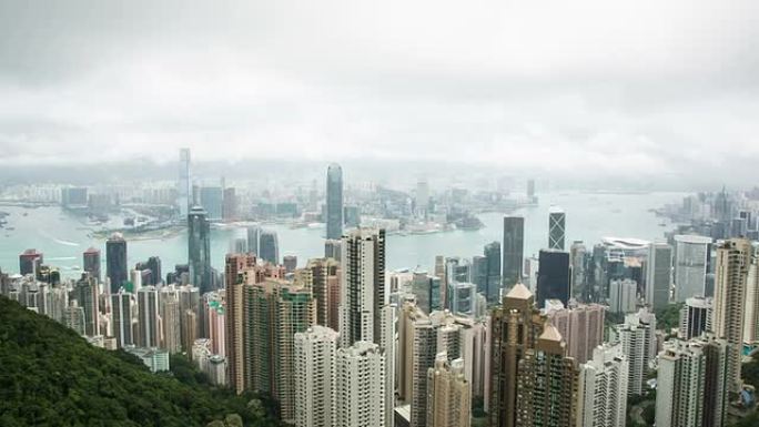 高清: 香港全景香港金融中心cbd城市航