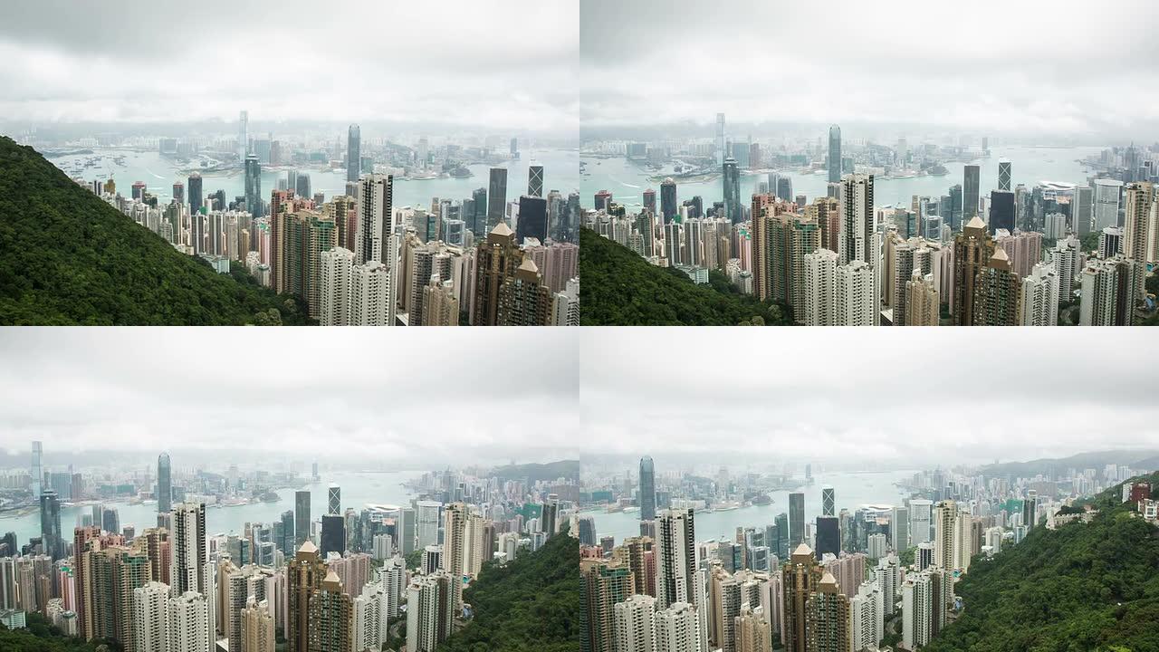 高清: 香港全景香港金融中心cbd城市航