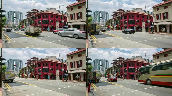 新加坡古建筑装饰的中国城区4k过时