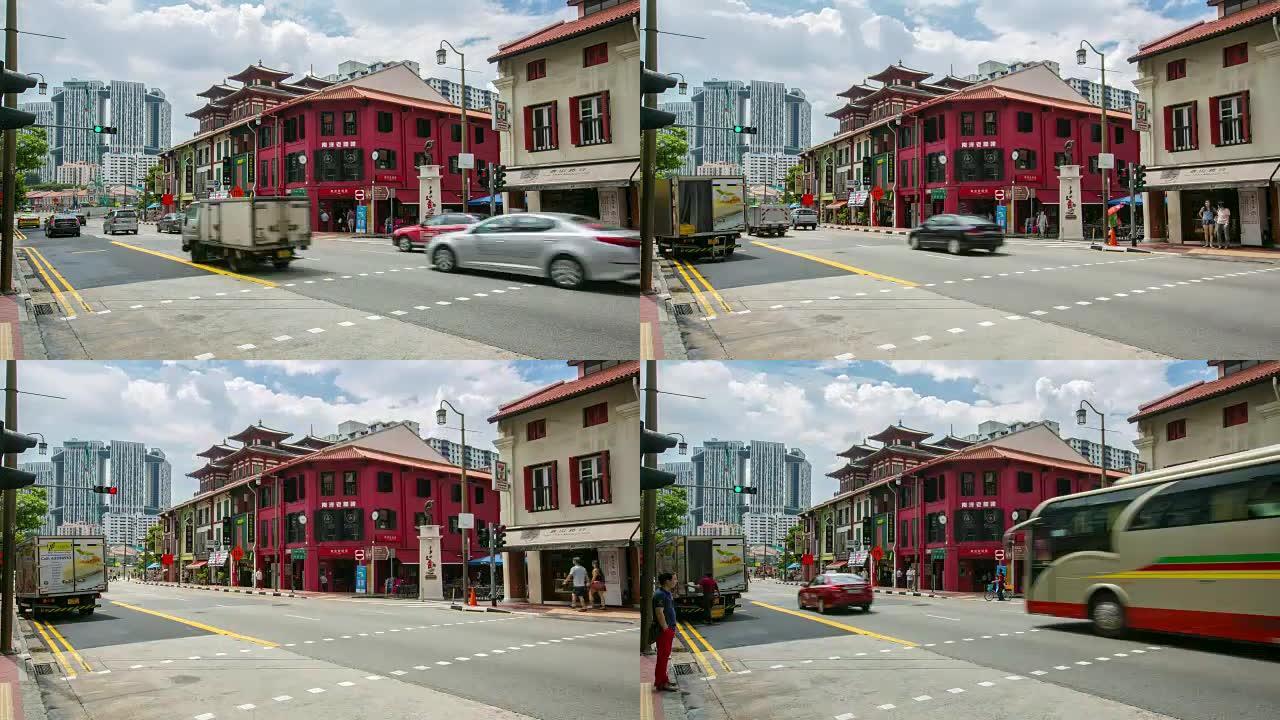 新加坡古建筑装饰的中国城区4k过时