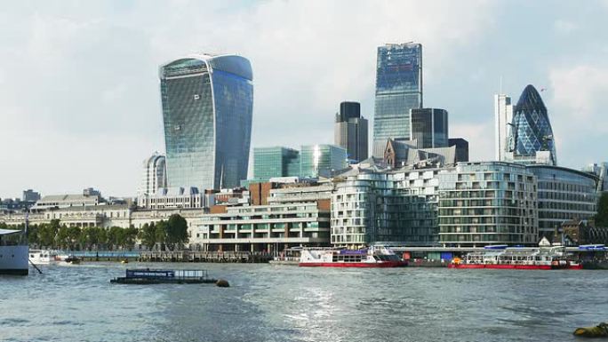 伦敦城市河滨和摩天大楼（4K/UHD到HD）