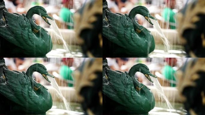 法国天鹅形喷泉-侧视图左