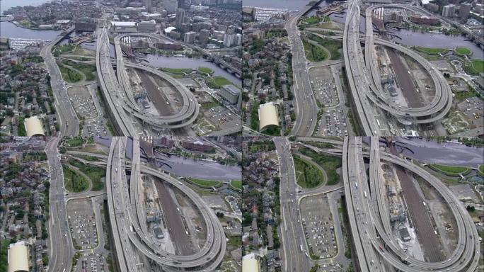 扎基姆邦克山大桥-鸟瞰图-马萨诸塞州，萨福克县，美国