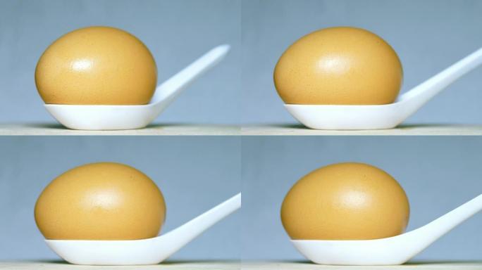 旋转鸡蛋，4K鸡蛋特写视频素材