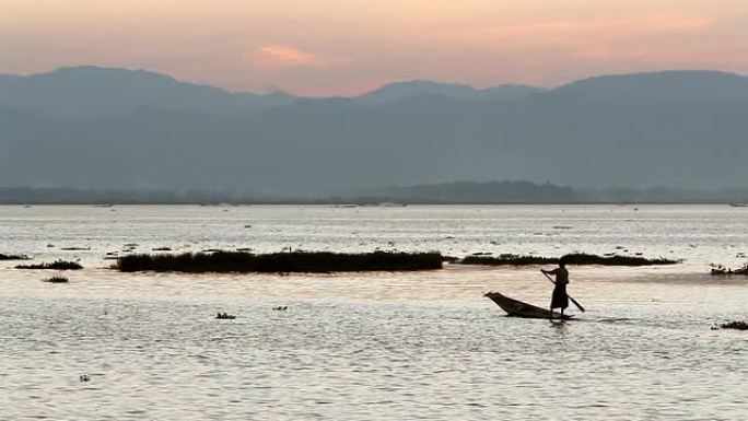 缅甸因乐湖上的渔民