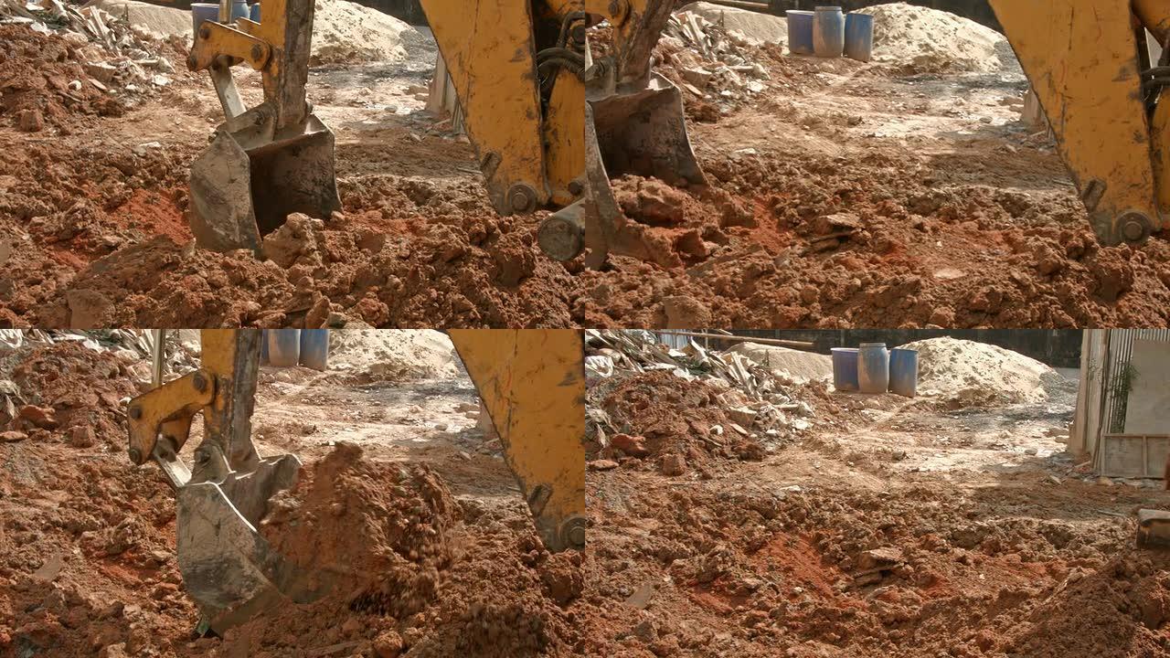 施工现场挖掘挖掘机南翔挖土