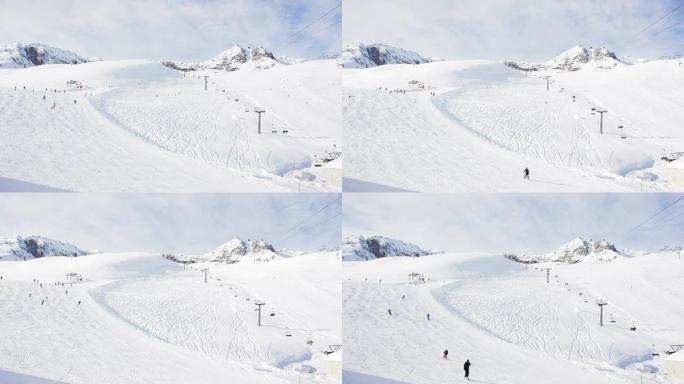 瑞士滑雪场斜坡的时间推移