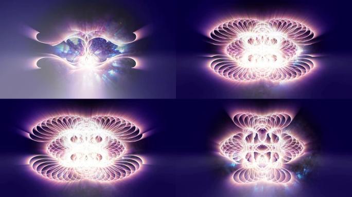 曼陀罗动画抽象线条抽象花朵霓虹