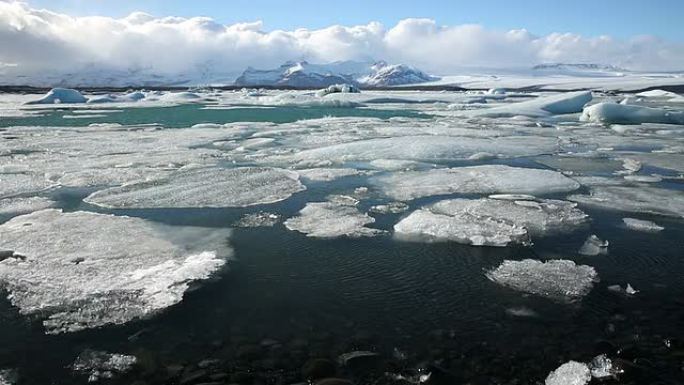 高清全景拍摄：冰岛的瓦特纳冰川Jokulsarlon泻湖