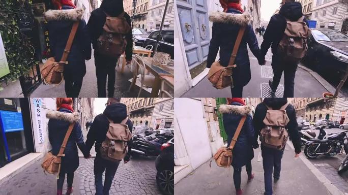 在意大利罗马相爱的夫妇