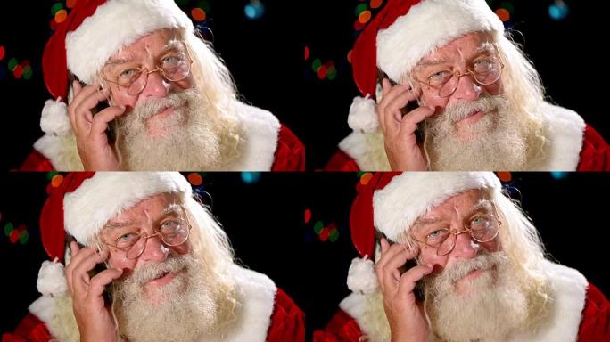 圣诞老人在电话里打电话