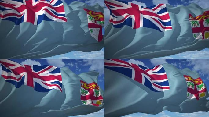 斐济国旗标志性国旗图案星形纹理效果