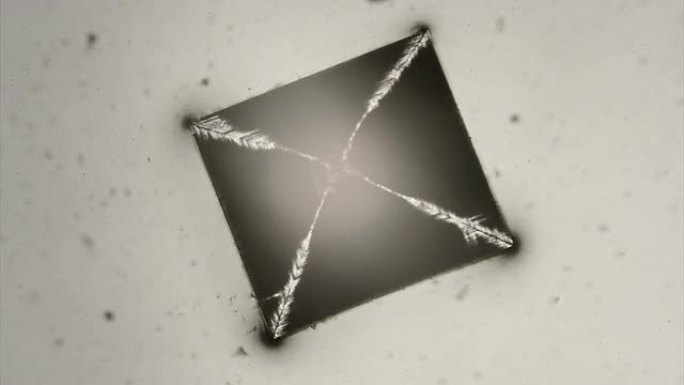 通过显微镜结晶立方体