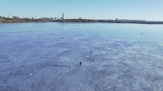 冰湖冰钓-鸟瞰图