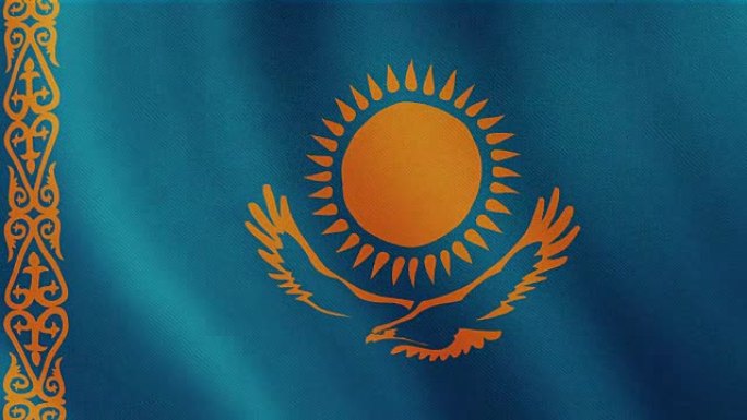 4-k视频: 哈萨克斯坦挥舞旗