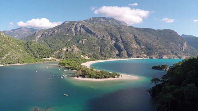 Blue lagoon from oludeniz-空中视频