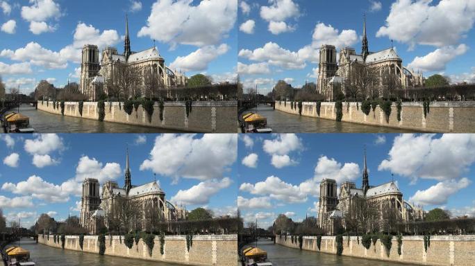 巴黎圣母院巴黎圣母院蓝天白云