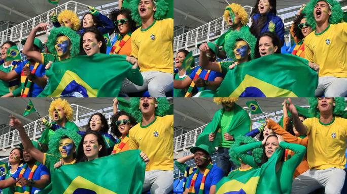 球迷为巴西队欢呼，但因错过比赛而感到失望