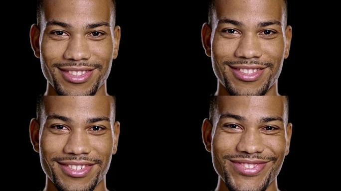 年轻的非洲裔美国男性微笑的肖像