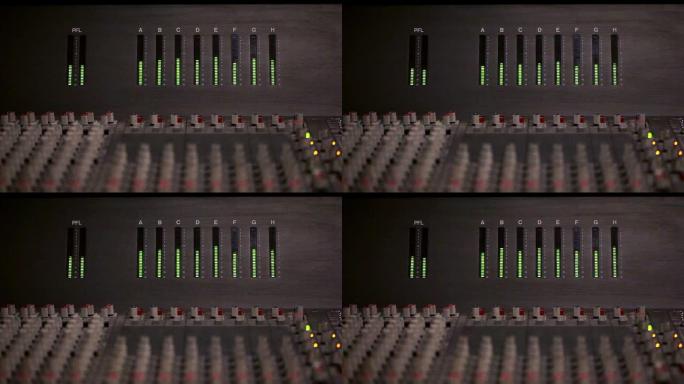 混音控制台上的音频水平