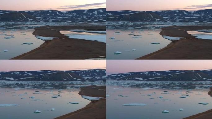 在格陵兰岛的午夜阳光中翻遍美丽的风景