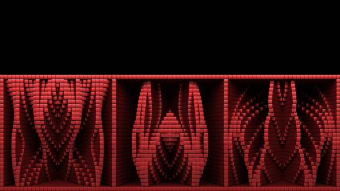 【裸眼3D】艺术红色方块韵律立体奇幻盒子