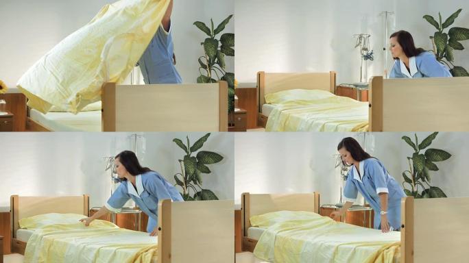 高清多莉: 护士铺床