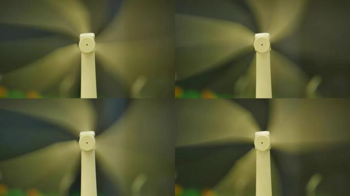 风力涡轮机特写。