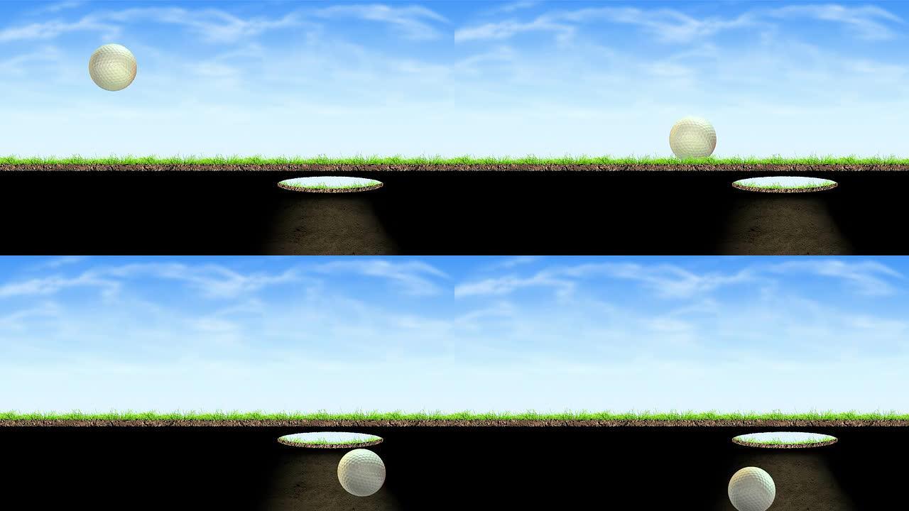 高尔夫球运动模拟高尔夫球入洞
