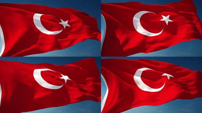 4K土耳其国旗-可循环