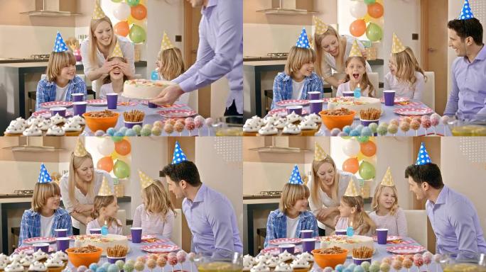 小女孩在六岁生日时得到蛋糕