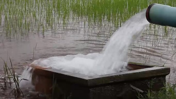 水从管道流入水池。