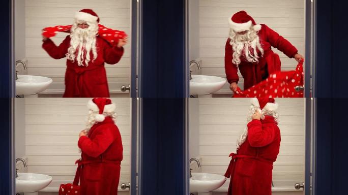 疯狂的浴室圣诞老人