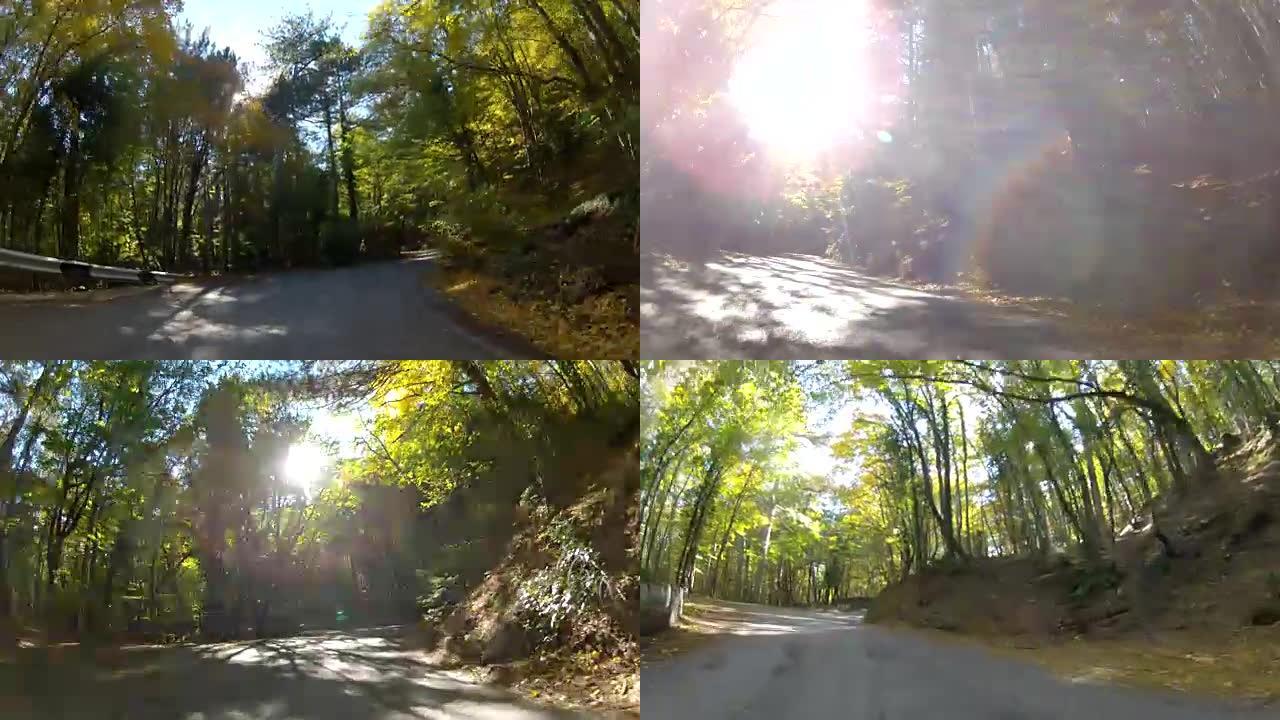 穿过森林的风景路线，GoPro
