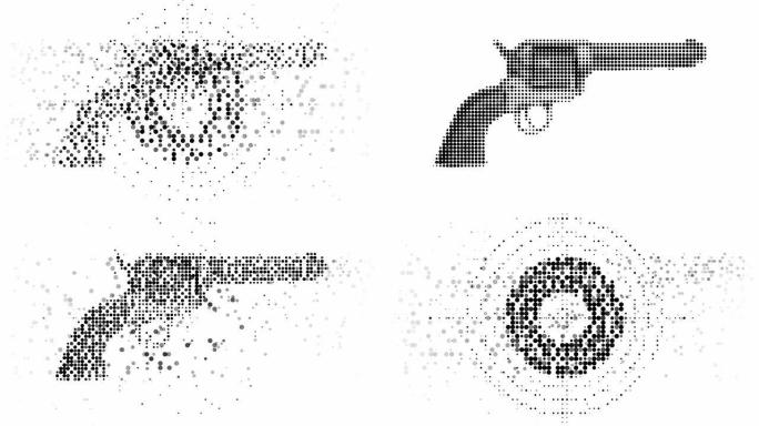 GUN - TARGET:现代半色调风格(LOOP)