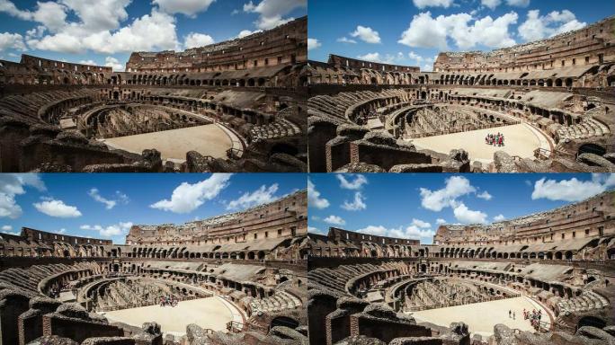 罗马体育馆内延时欧洲延时罗马地标旅游都市