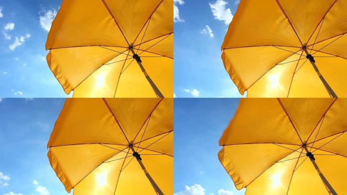 黄色沙滩伞-延时