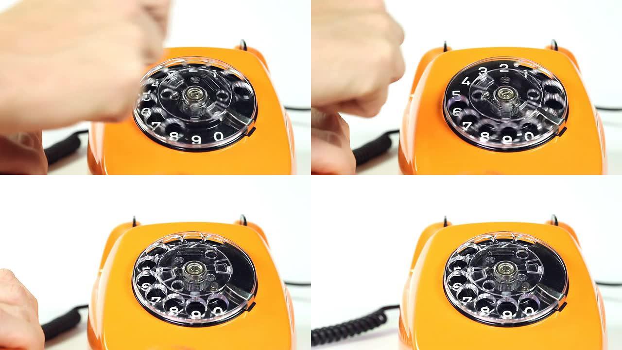 旧橙色电话机旧橙色电话机